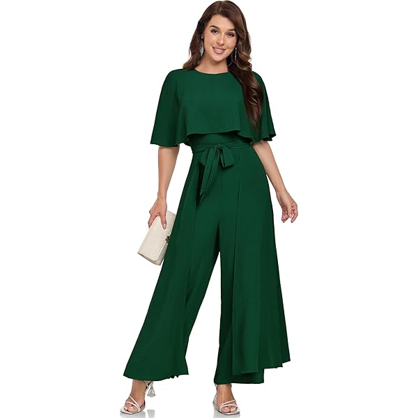 Amazon.com: MSK/ Chaus Womens Side Draped Chiffon Jumpsuit